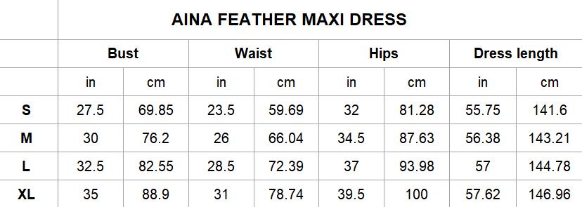 Aina Feather Maxi Dress - Black
