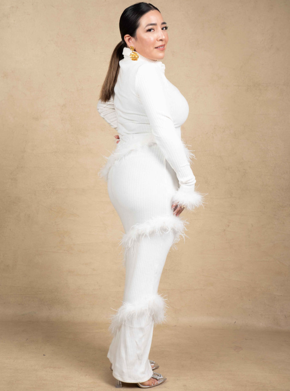 Aina Feather Maxi Dress - White TANWAA Aina Feather Maxi Dress - White TANWAA