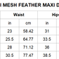 Amari Mesh Maxi Dress with Feathers - Orange