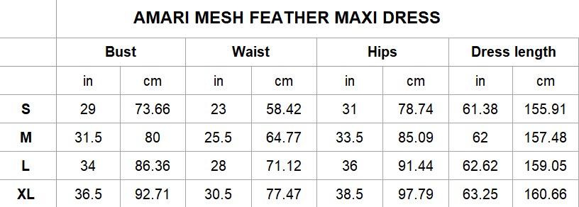 Amari Mesh Maxi Dress with Feathers - Orange