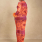 Amari Mesh Maxi Dress with Feathers - Orange