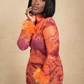 Amari Mesh Maxi Dress with Feathers - Orange