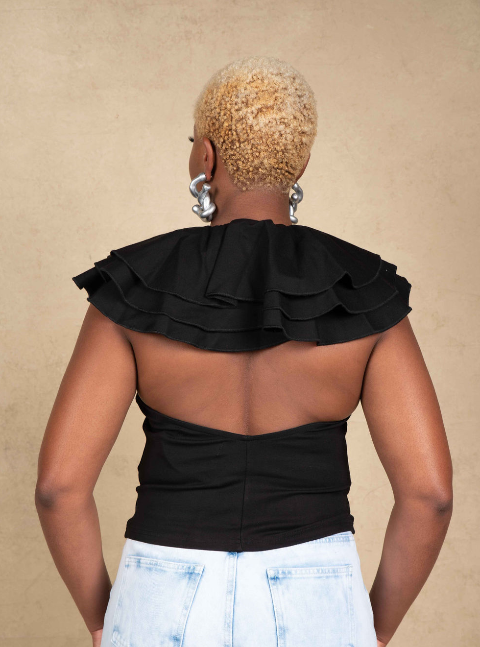 Stella Ruffle Top - Black