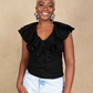 Stella Ruffle Top - Black