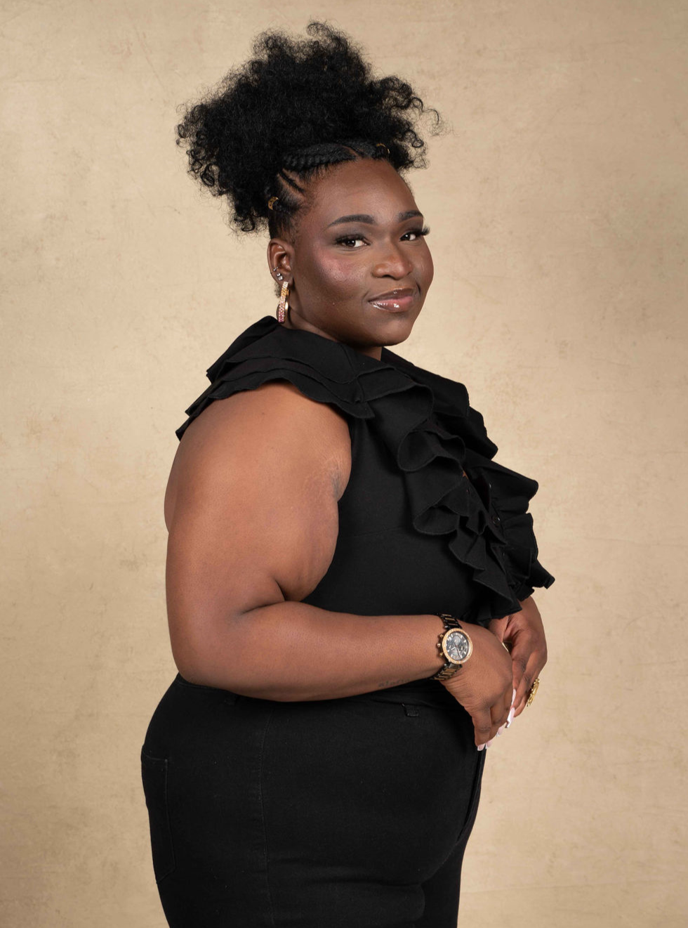 Stella Ruffle Top - Black