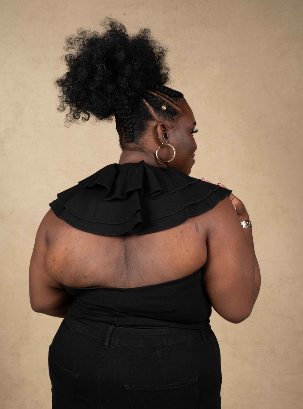 Stella Ruffle Top - Black