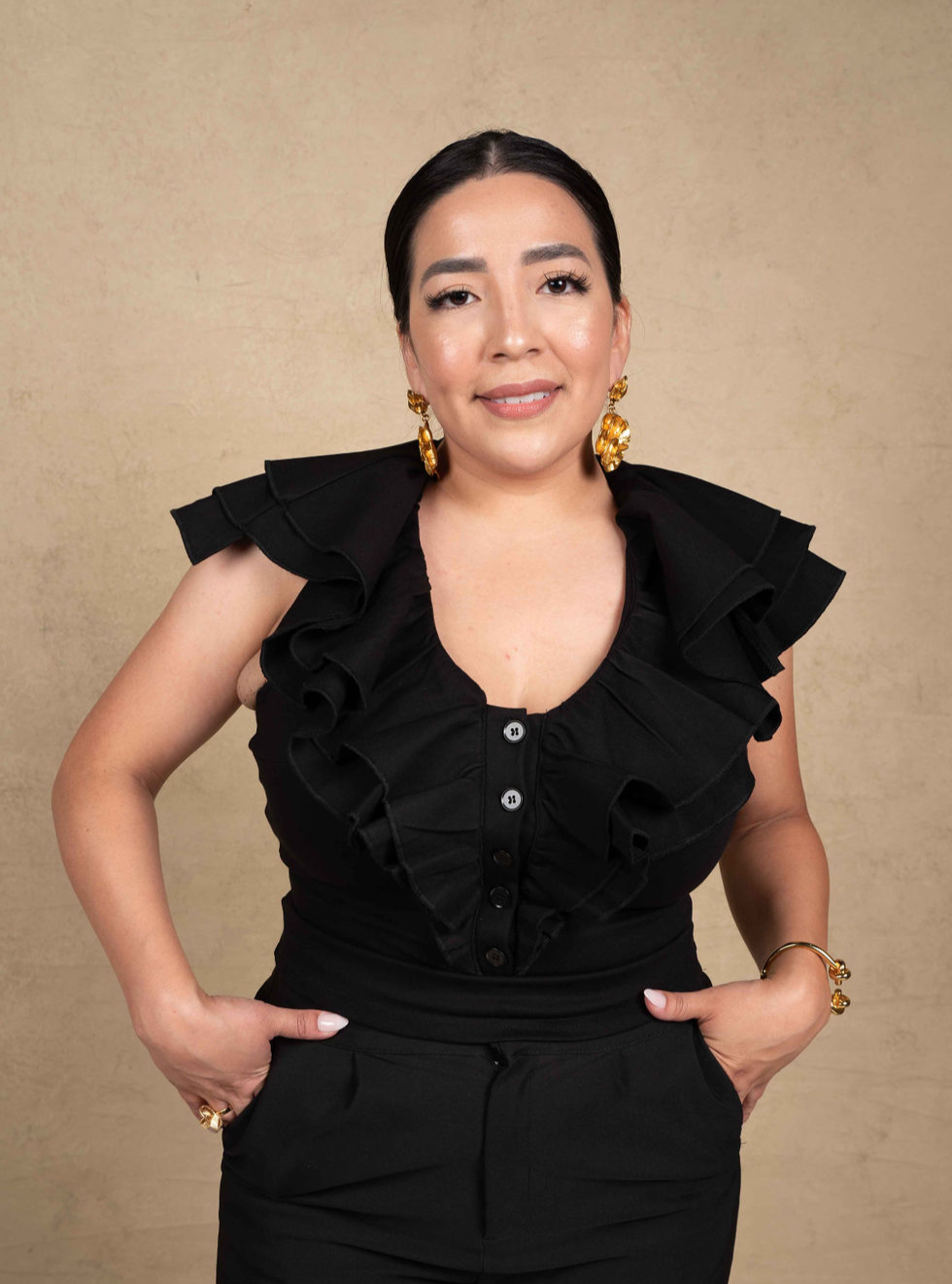 Stella Ruffle Top - Black